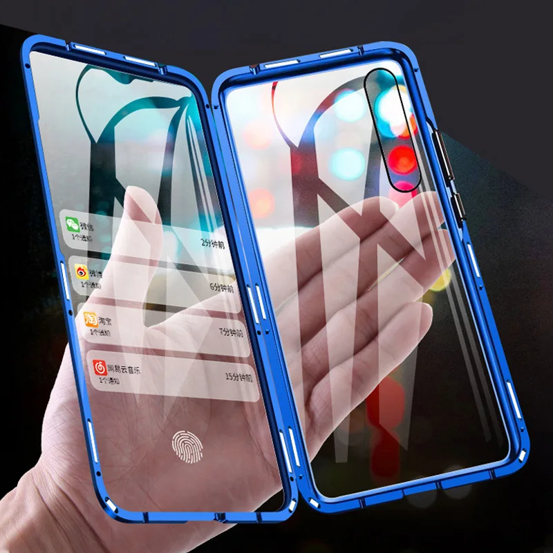 Гиперболоид, стеклянный чехол для huawei P30 Pro P20 mate, чехол, прозрачный, закаленное, полное тело, магнитный, алюминиевый, металлический чехол
