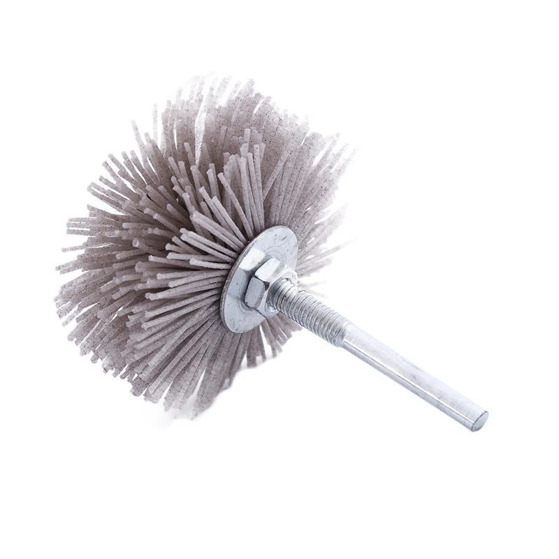 

6mm Shank 80mm Dia Abrasive Nylon Wheel Brush Woodwork Polish Bench Grinder