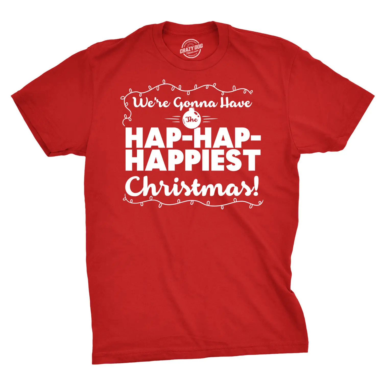 Мужские Hap Happiest Рождественские Праздничные огни футболка Летняя мужская модная