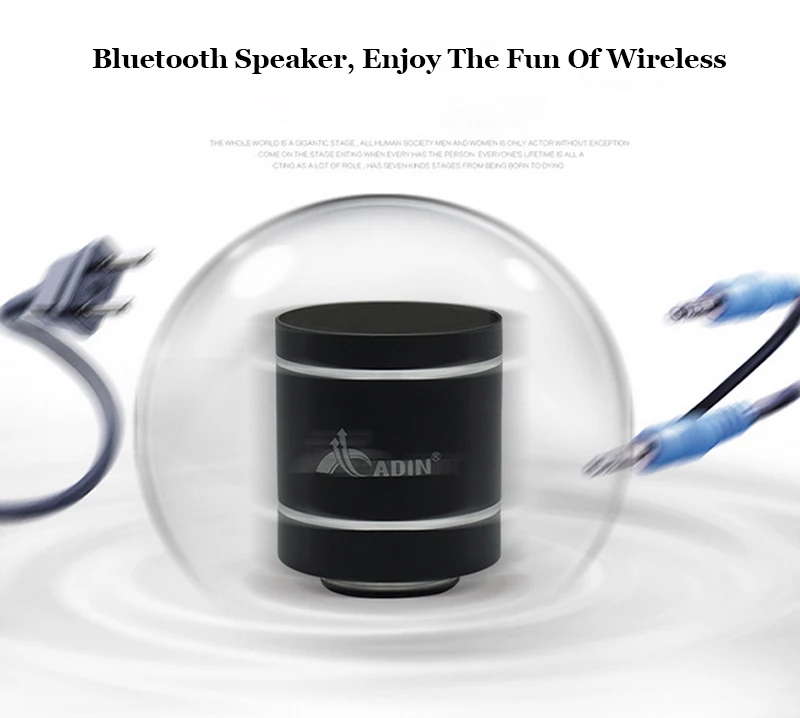 ADIN Mini 15 Вт металлическая Вибрация беспроводной Bluetooth динамик HiFi бас 3D стерео объемный FM радио TF сабвуфер с пультом дистанционного управления