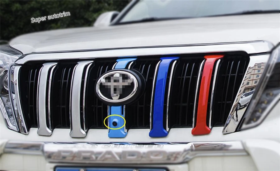 

Lapetus Colorful Exterior Fit For Toyota Land Cruiser Prado FJ150 2014 - 2017 Tricolor Front Grille Grill Stripe Cover Trim