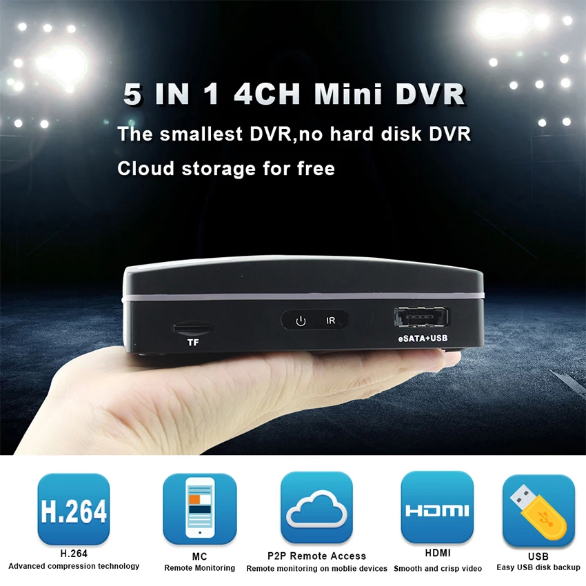 Smar AHD 1080N 4CH 8CH CCTV небольшой видеорегистратор 5в1 для комплект VGA HDMI система