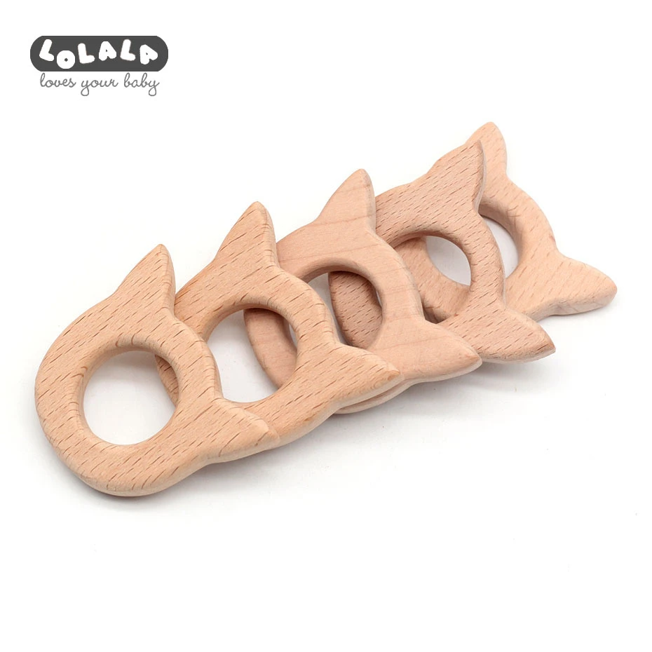 

Baby Teether Natural Beech Cute Cartoon Wood Dental Bracket 10pc Baby Dental Care Molar Repair Toys For Children