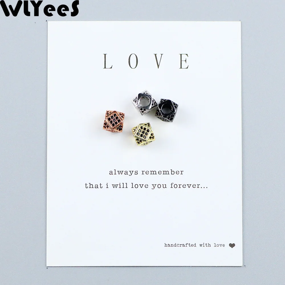 2 шт. медные бусины с черным Цирконом 7 мм | Украшения и аксессуары