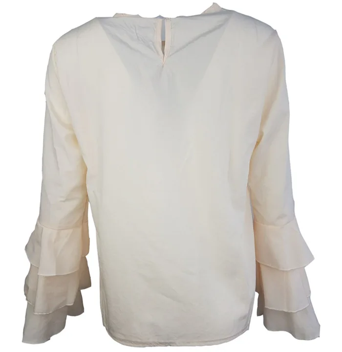 Женские шифоновые блузки Uwback Элегантная блузка с оборками на рукавах 9 цветов