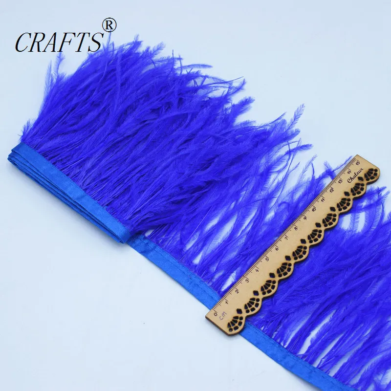 royal blue 1 метр длинные качество страуса Обрезка волос Ткань боковая лента/ремень юбка/платье/костюм/ювелирные изделия 10-15 см - Цвет: royal blue