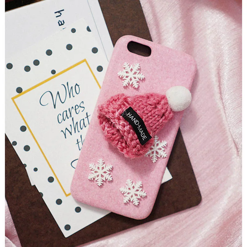 Pink With Snow Рождественский чехол для iPhone Xs, Xr, Xs, Max, чехол в Корейском стиле с 3D изображением милого медведя, чехол для iPhone X, 8 Plus, 7 Plus, 6, 6 S, новогодний чехол - Цвет: Pink With Snow