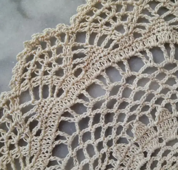 Кружевной круглый хлопчатобумажный коврик ручной работы для кухонного стола |