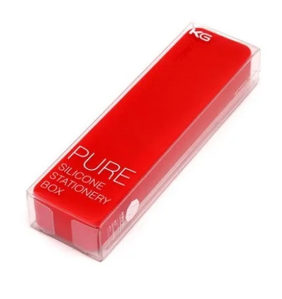 R01-Red KACO PURE Silicone Stationery Pencil Case Creative Anti-Static Protect Pencils Candy Case Pencil Pencil Case+1 Black Gel Pen - Цвет: R01-Red