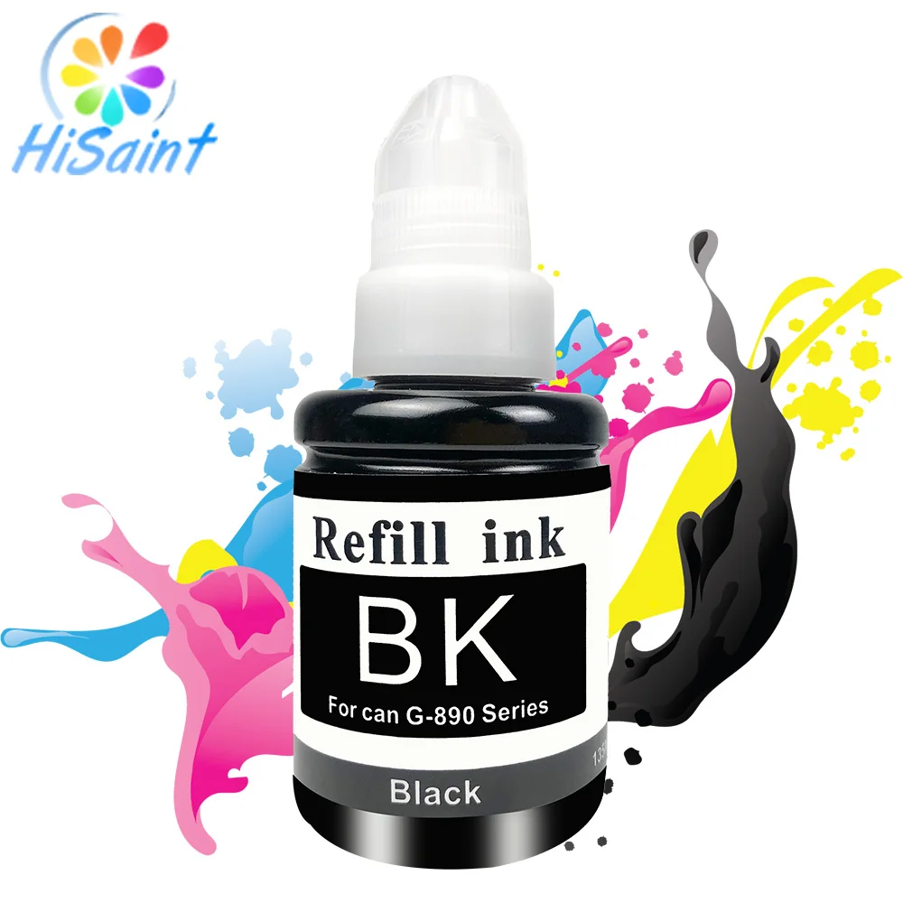 Hisaint 4 Bottle Refill Dye Ink for Canon GI-490 GI-790 GI-890 Pixma G1000 G1100 G1400 G2400 G3400 G2000 G3000 Printer Cartridge |