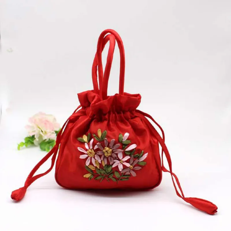 С вышивкой в национальном стиле кошельки для монет лента сумка с китайском