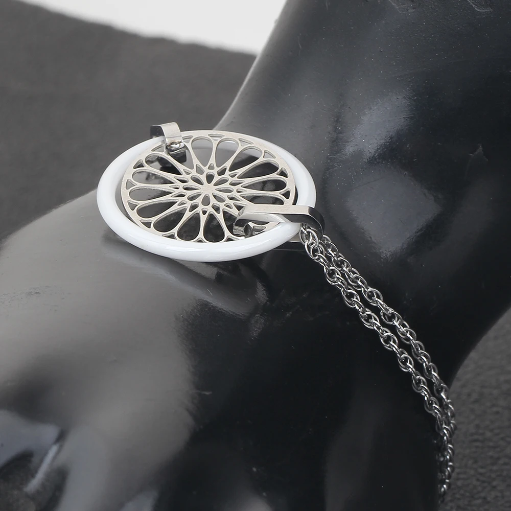 Женский браслет из нержавеющей стали NIBA белый черный керамический с