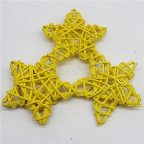 Yellow 20 шт./лот 6 см Прекрасный Ротанг звезда Сепак такрау день рождения и дома Свадебная вечеринка украшения DIY ротанга мяч детские игрушки - Цвет: Yellow
