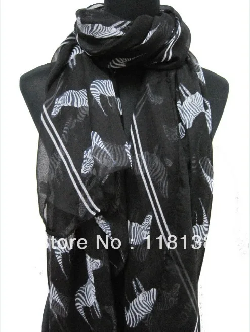 Новый стильный модный женский рисунок с животным зеброй Шарф Шаль Обертывание 180