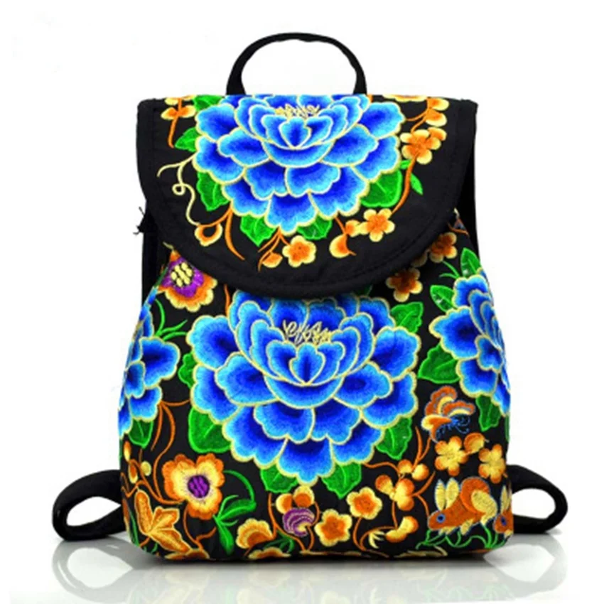 

National Wind Embroidered Small Backpack Yunnan Embroidered Bag New Embroidered Shoulder Women's Embroidery Bag