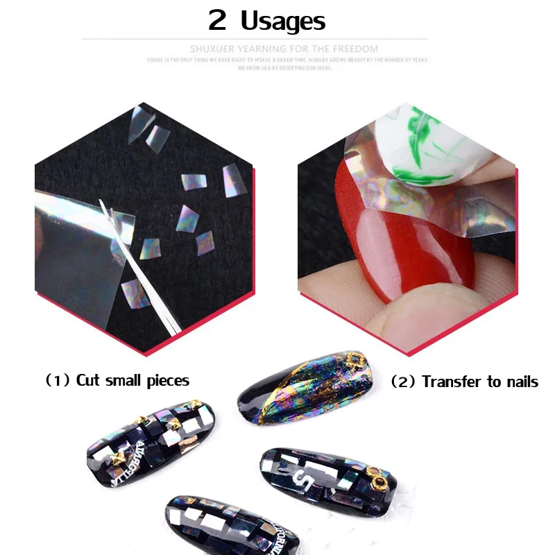 1 шт. звездное небо оболочки дизайн ногтей перевод рисунка фольги бумага лак для