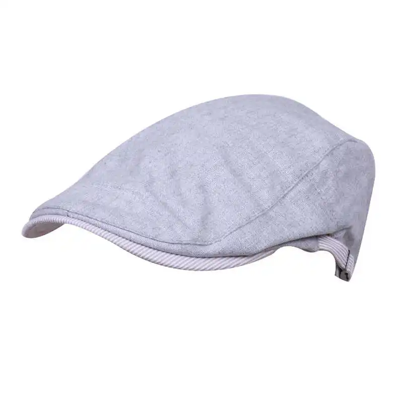 Хлопковый Конопляный берет для мужчин Gorras Planas Кепка Boinas Masculinas плоская кепка s мужские шапки - Цвет: Серый