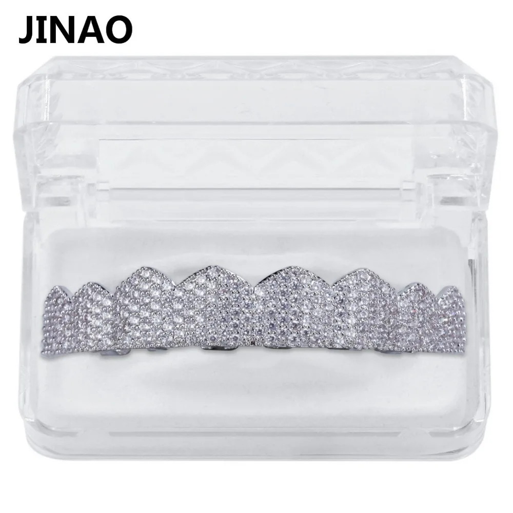 JINAO Золото Серебро Цвет ледяной из золота Grillz Кристалл ювелирные изделия верхнее