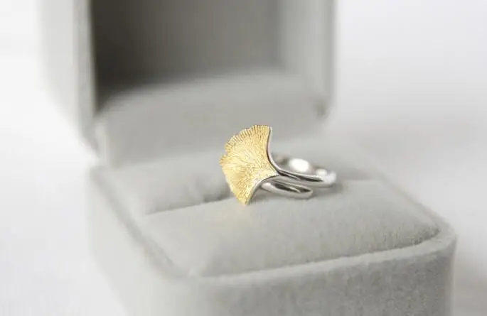 Yiustar листьев Кольца для Для женщин желтый абрикосовый листья палец кольцо