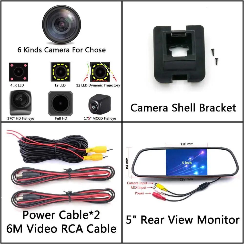Camera 5 inch Mirror 175 градусов рыбий глаз MCCD Starlight Парковка HD камера заднего вида для Mercedes Benz W204 W212 W221 S600 S550 S500 S450 S430 S420 - Название цвета: Camera 5 inch Mirror