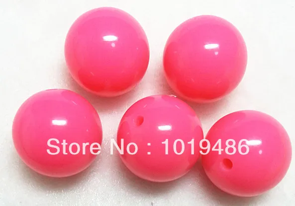 100 шт./лот крупные ярко-розовые акриловые неоновые/флуоресцентные бусины 20 мм