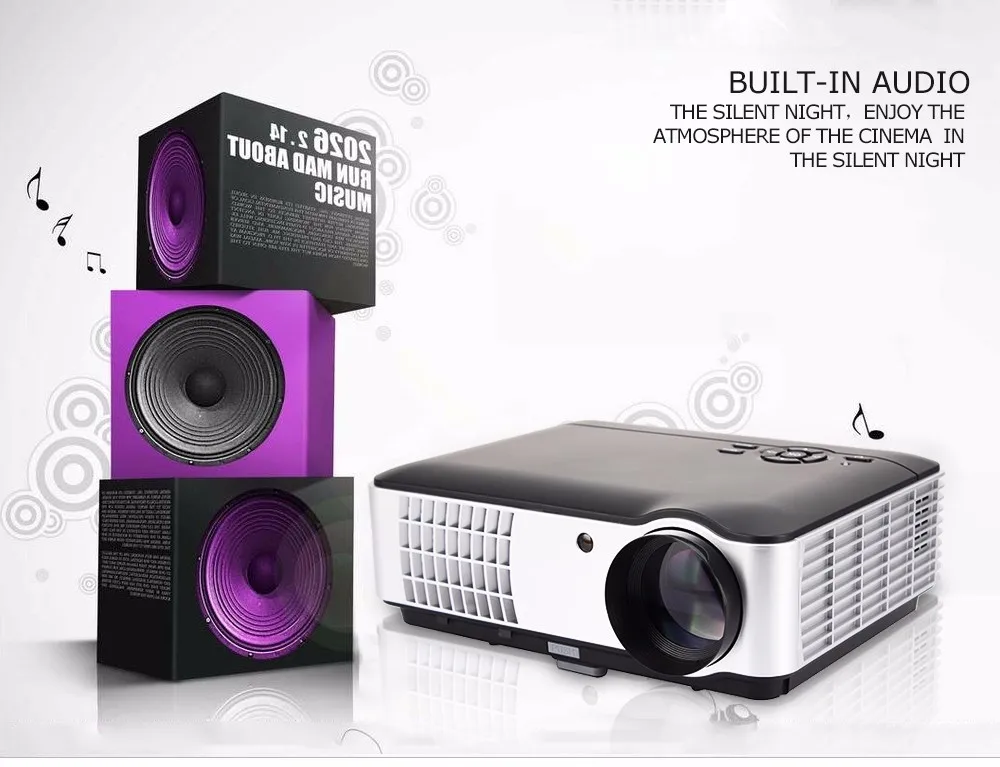 RD-806 HD светодиодный проектор, портативный 720P HD домашний кинотеатр проектор, опционально Android 6,0 Bluetooth wifi Miracast Airplay проектор