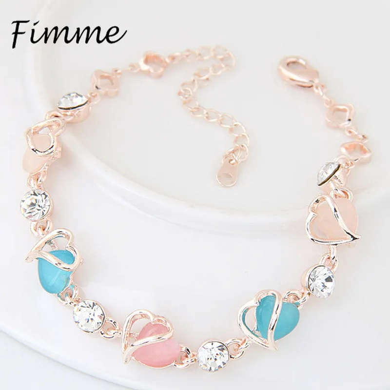 Bohemia Trendy Mix Color Rhinestone Chain &amp Link Bracelets Gold-rose Charm for Girl Woman Fashion Personalized Jewelry | Украшения и