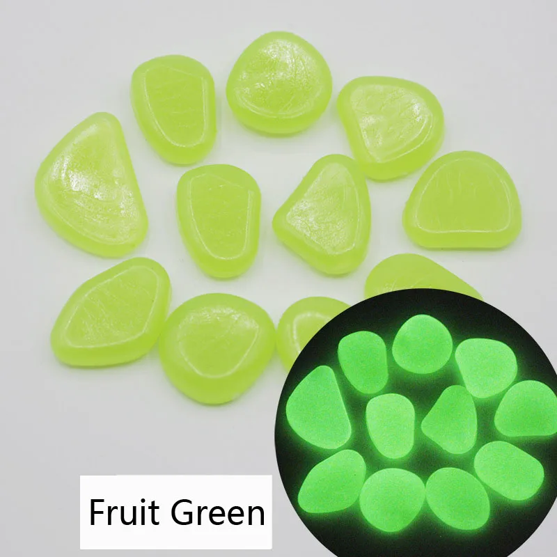 Fruit Green 50 шт. светится в темноте садовые камни светящиеся камни для дорожек Сад Путь Патио газон двор Декор светящиеся камни Жардин - Цвет: Fruit Green