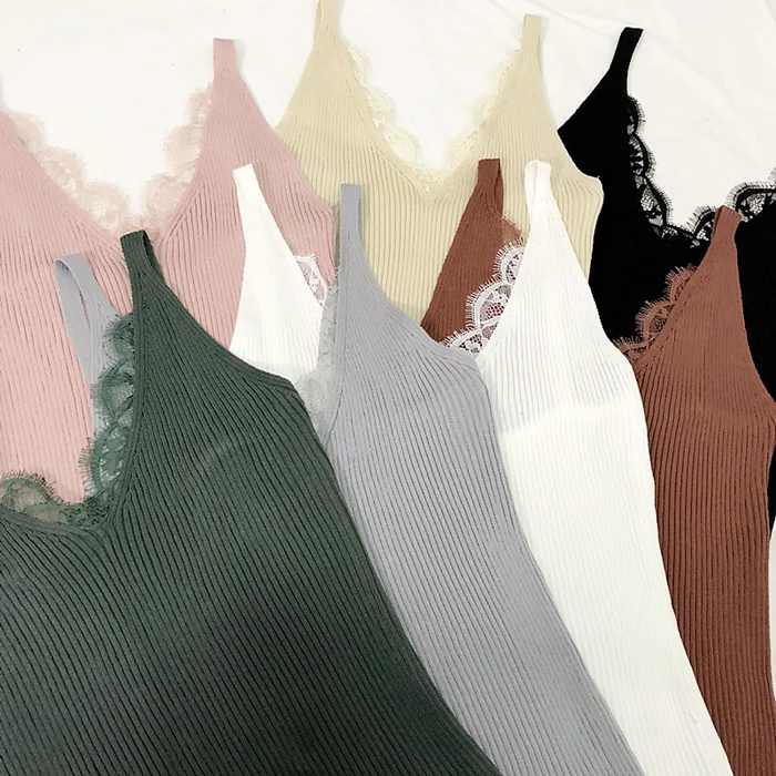 L & Y Мода элегантный топ с кружевом бретели Для женщин Vestido летние модные стильные