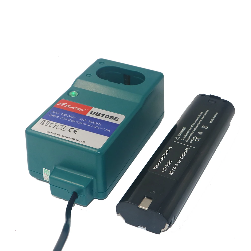 DVISI Replacement 9.6V NI-CD 2000mAh Power tools Rechargeable Battery with mini Charger for Makita 9000 9001 6092D | Электроника