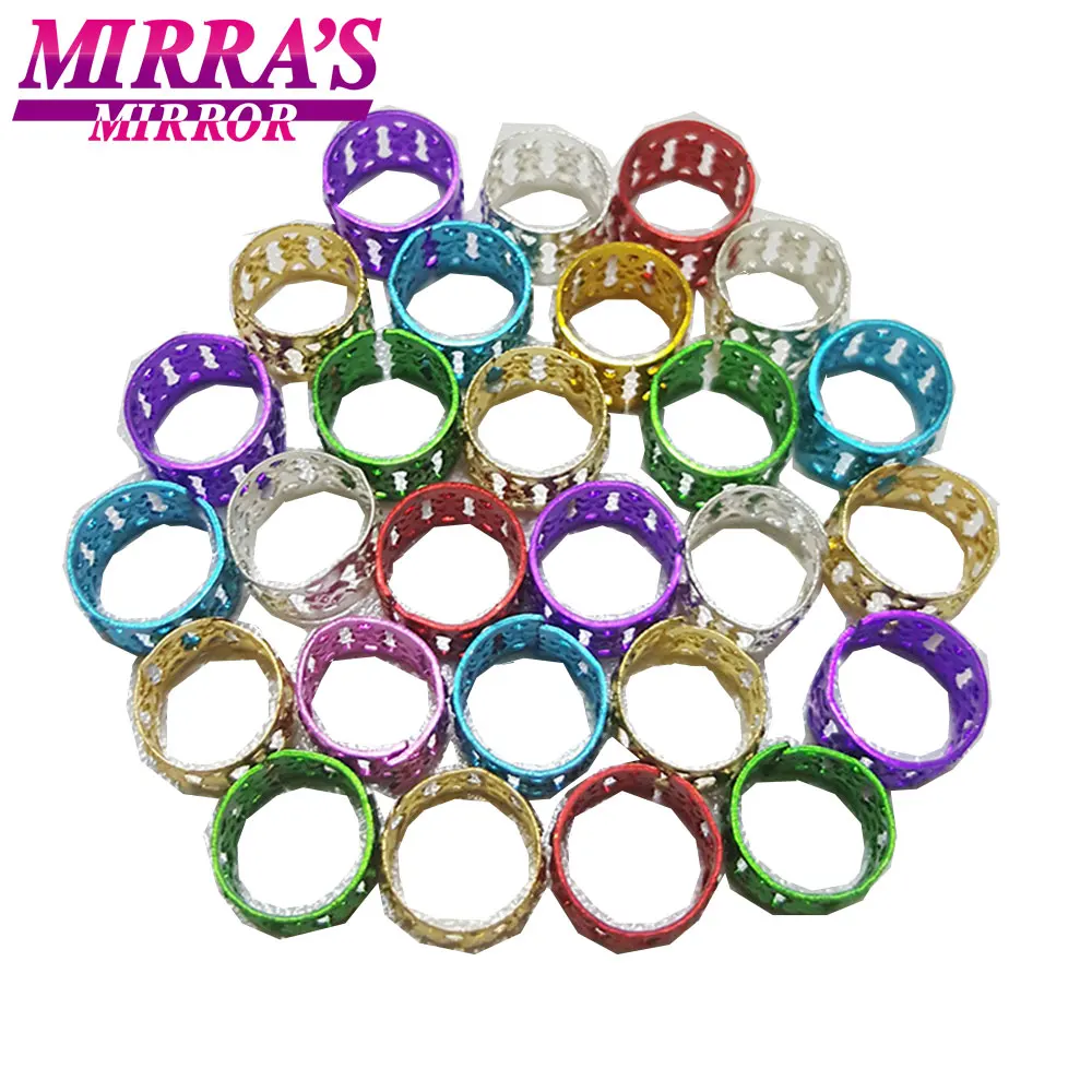 Mirra's зеркальное кольцо для волос для косичек 100 шт. смешанные бусины регулируемые косички для волос бусины дреды золотые серебряные регулируемые зажимы для манжет