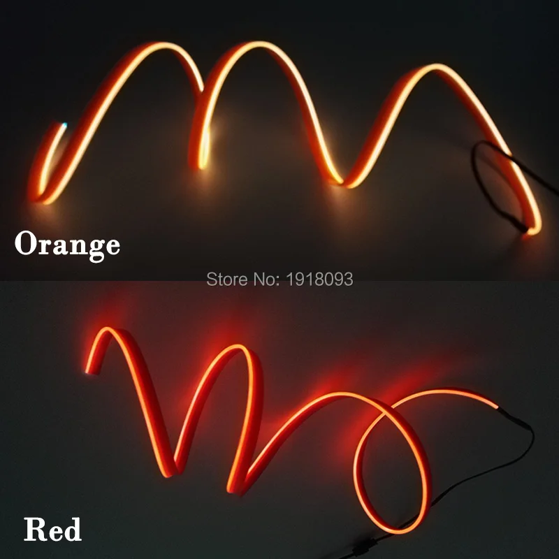 Горячая 2.3mm-skirt EL Wire Светодиодная лента 10 цветов не включить драйвер автомобиля декоративный гибкий неоновый светильник