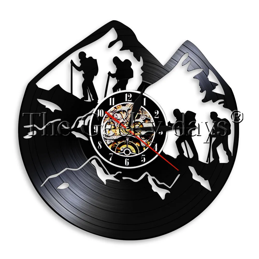 Пеший Туризм альпинистов виниловых пластинок настенные часы светодиодный