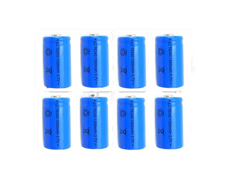 2 x перезаряжаемый CR123A 16340 1300mAh 3,7 V литий-ионный аккумулятор