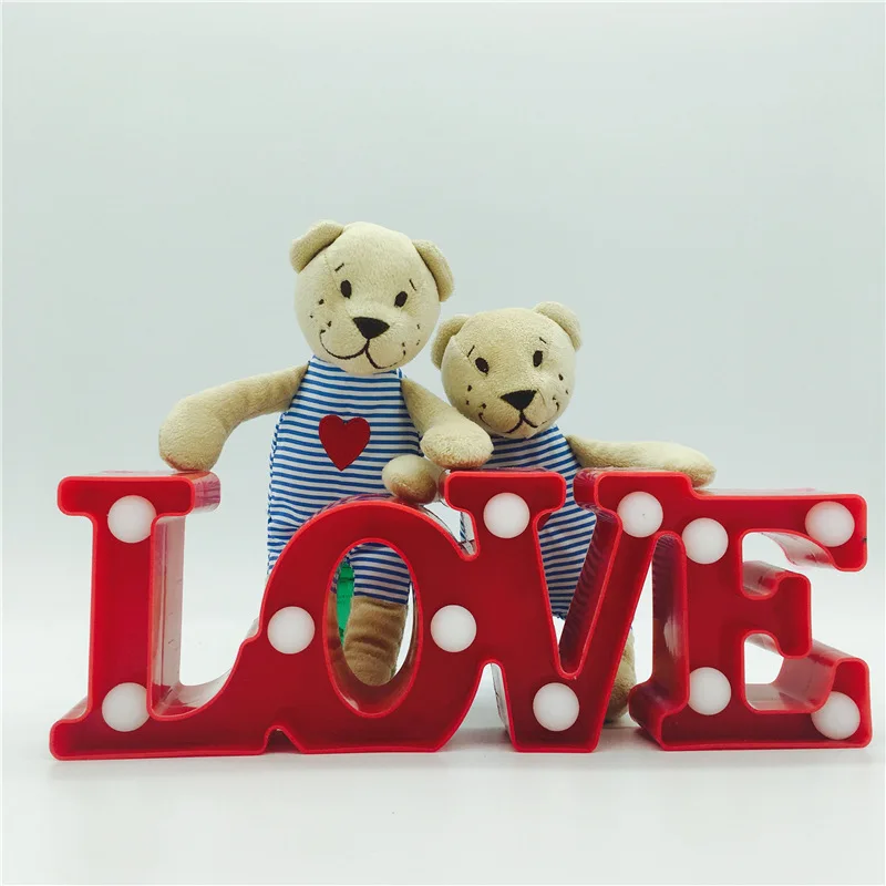 Светящийся красный светодиодный светильник в виде букв любовь подарок на день