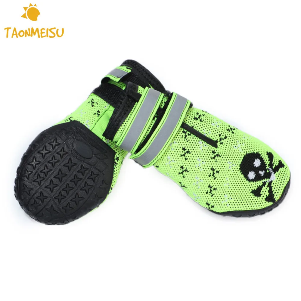 4 шт. светящаяся сетчатая Обувь для собак нескользящая подошва обувь больших и