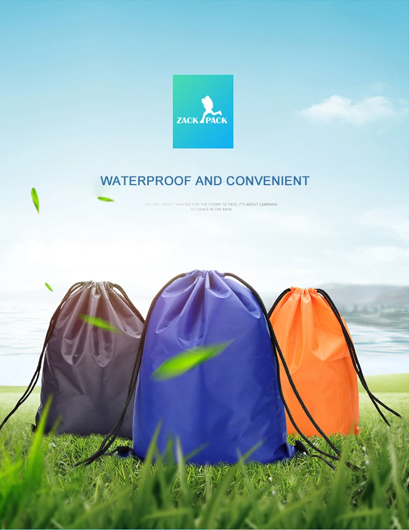 Zackpack сумка на шнурке спортивный водонепроницаемый рюкзак пакет карман на заказ Печать логотипа для мужчин женщин студентов