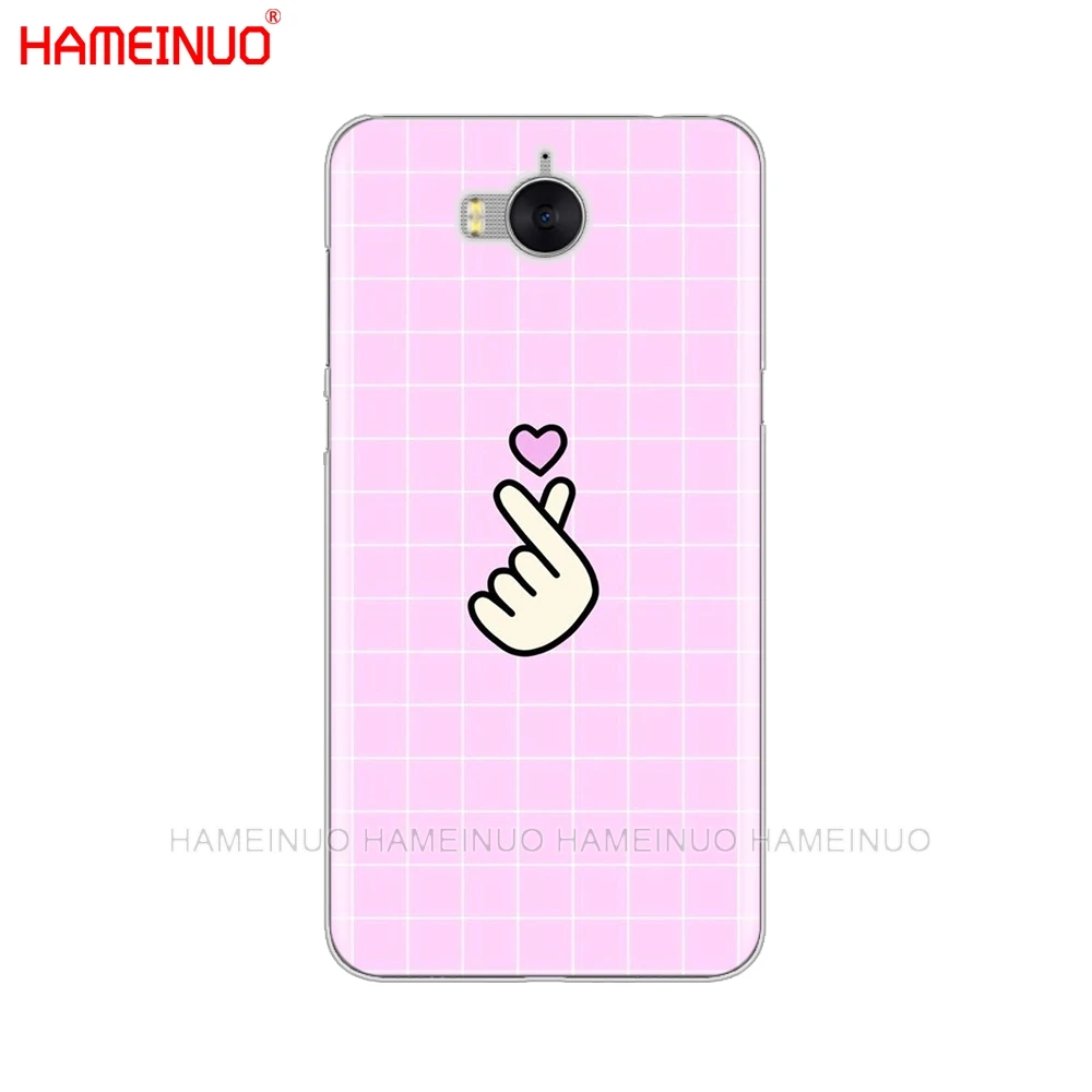 HAMEINUO черно белый чехол для сотового телефона с сердечками Love kpop huawei honor 3C 4X 4C 5C 5X 6 7