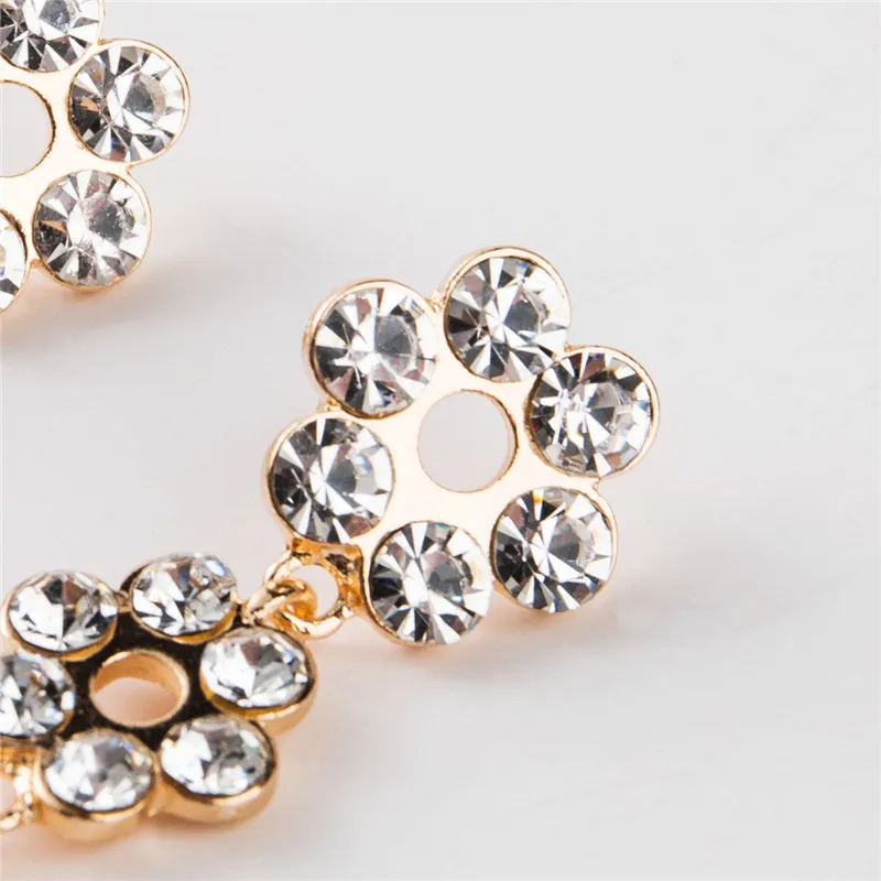 

Bohemian Style Rhinestone Flower Long Chain Dangle Tassel Earrings For Women Party Gifts