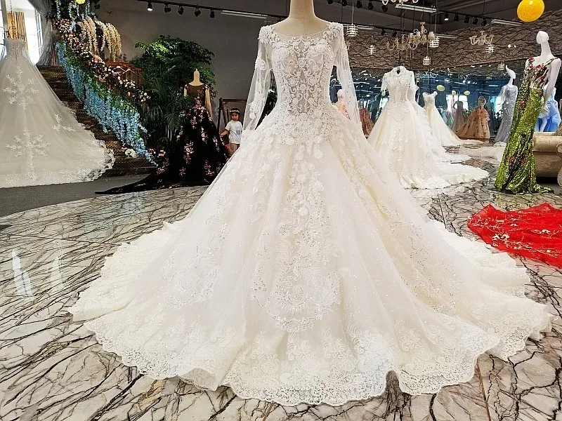 Бэклейк vestido de Noiva Casamento С Открытой Спиной Цветы Кружева бальное платье слоновой кости органзы toyal поезд Роскошная свадебная одежда настоящая фотография - Цвет: Ivory