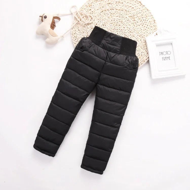 Детские хлопковые пуховые брюки для девочек Зимние/Осенние детские мальчиков