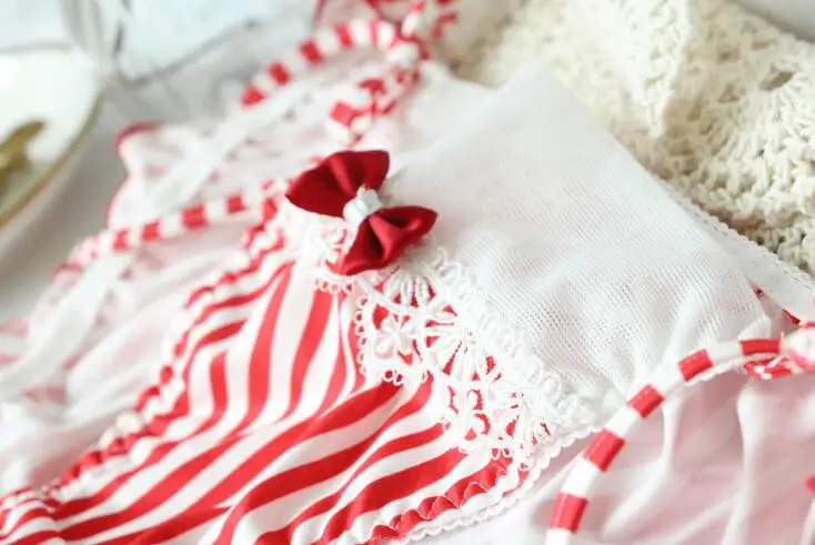 Striped Red Реальные фотографии, Размеры M, L, с завязками сбоку, милые трусики в полоску в стиле принцессы Лолиты, Calcinha, нижнее белье, трусы, WP526 - Цвет: Striped Red