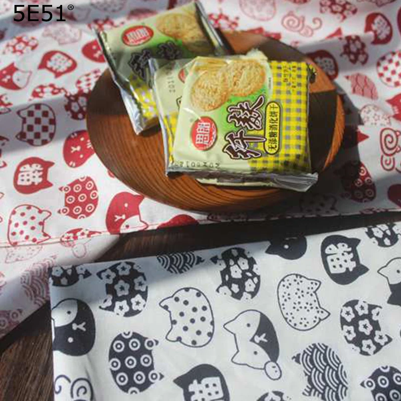 Японский стиль большой носовой платок furoshiki хлопок 100%/принт кошки/много