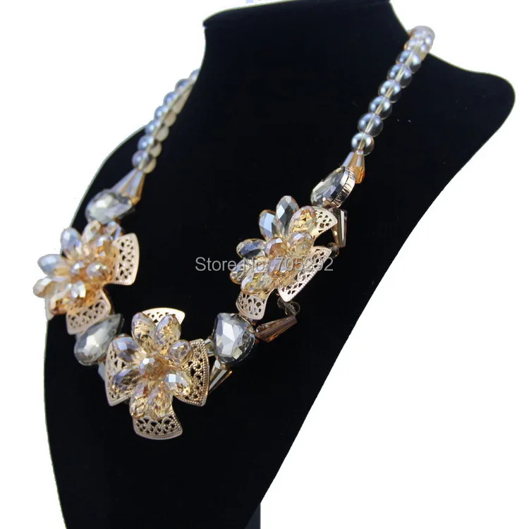 Новинка роскошное Золотое шампанское эффектное ожерелье-чокер для женщин |