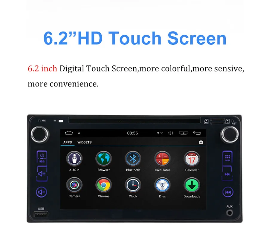 HD 1024X600 2Din четырехъядерный 2 Гб ОЗУ 32 ПЗУ Android 6.0.1 автомобильный DVD GPS навигационный