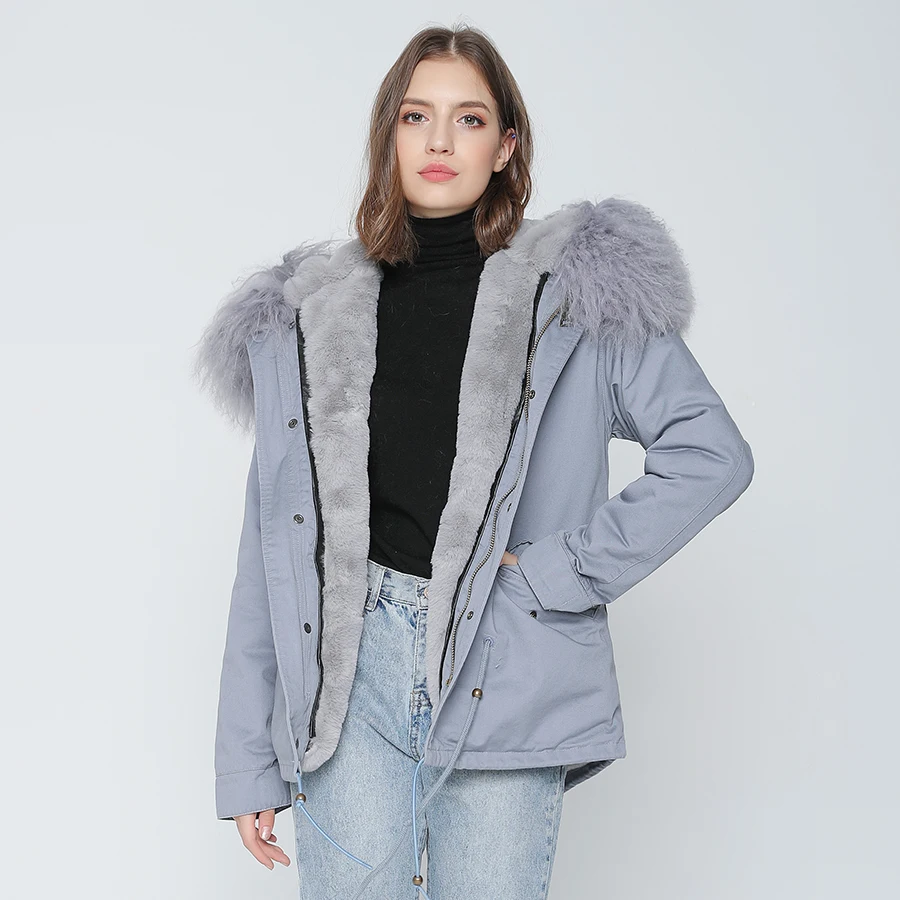 Parka Real Fur Coat Winter Jacket Women Real Mongolia Sheep Fur Parkas Thick Warm Luxury Detachable Outerwear Streetwear