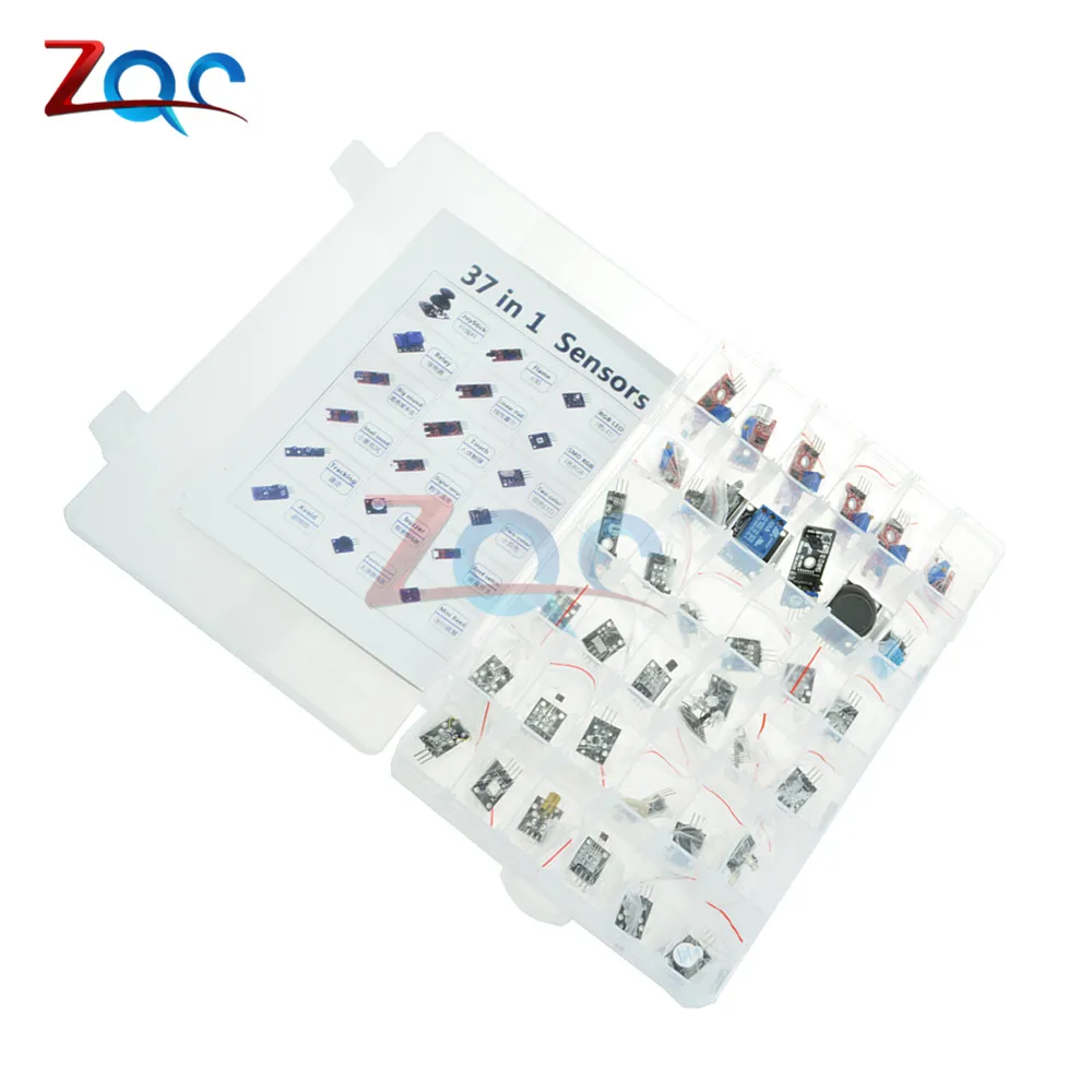 Комплект датчиков 37 в 1 для Arduino Starters brand/RGB/джойстик/Датчик DS18B20/Обнаружение