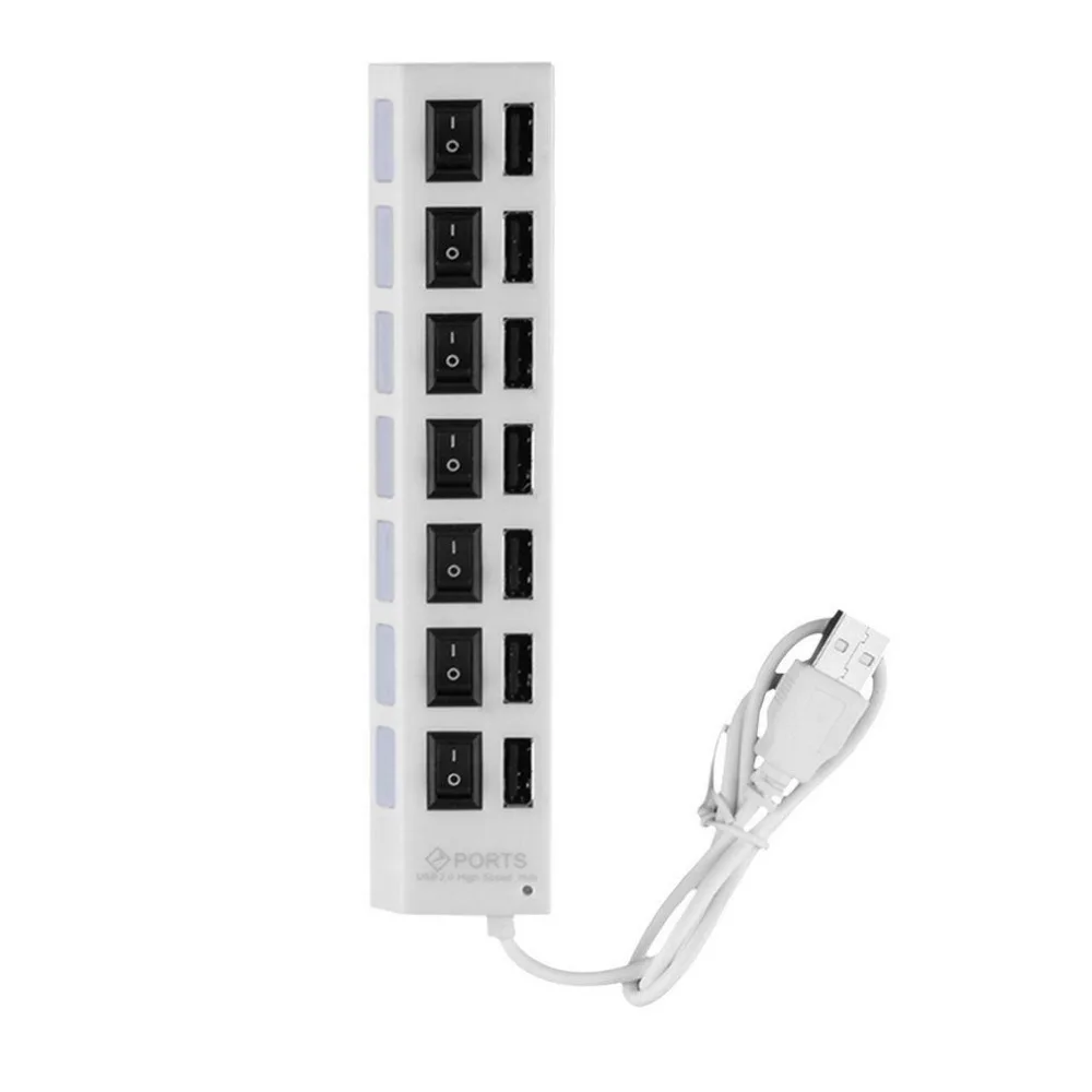 Вкл/Выкл Переключатель 7 портов USB 2 0 независимая розетка высокоскоростной