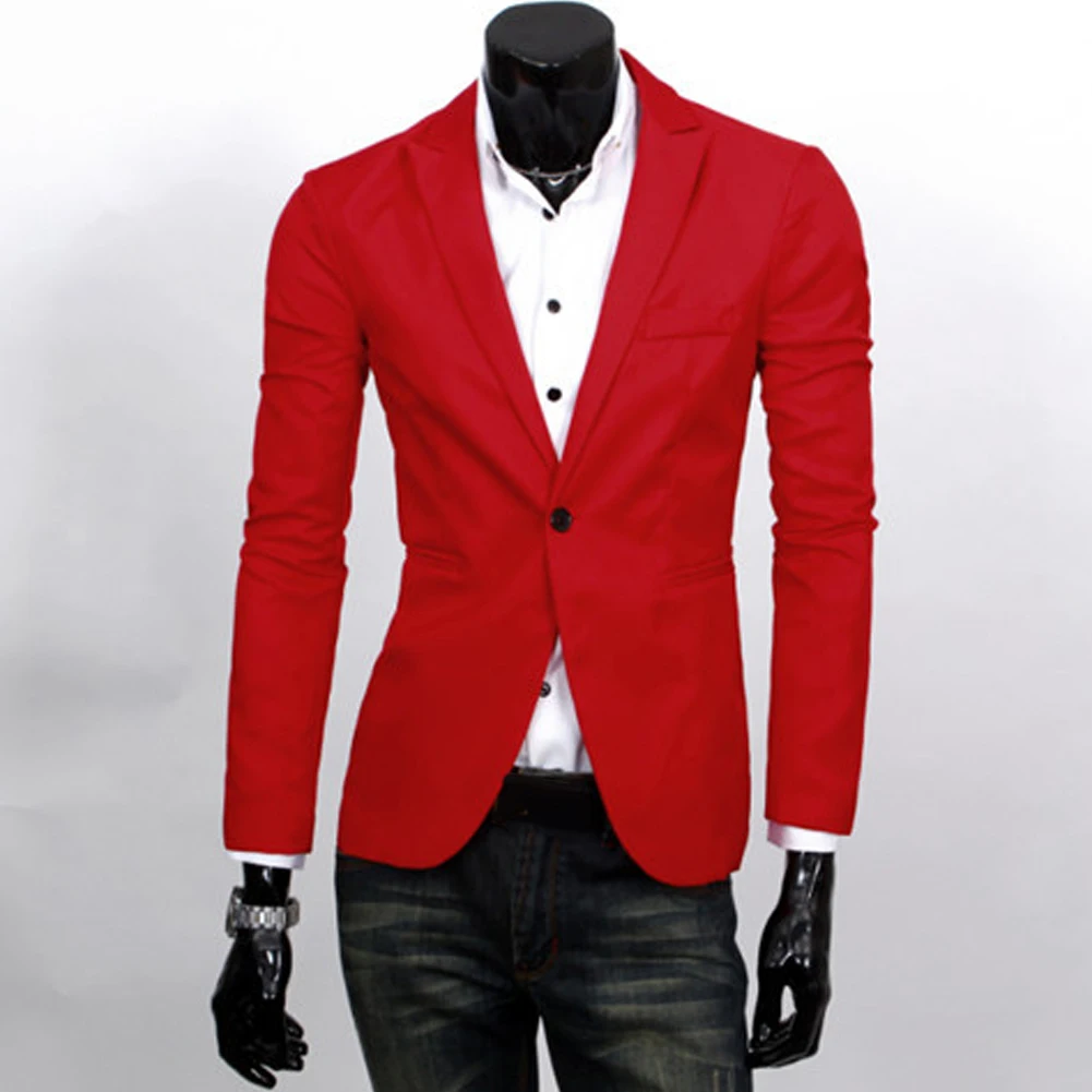 Мужской приталенный Блейзер однотонный Повседневный пиджак верхняя одежда