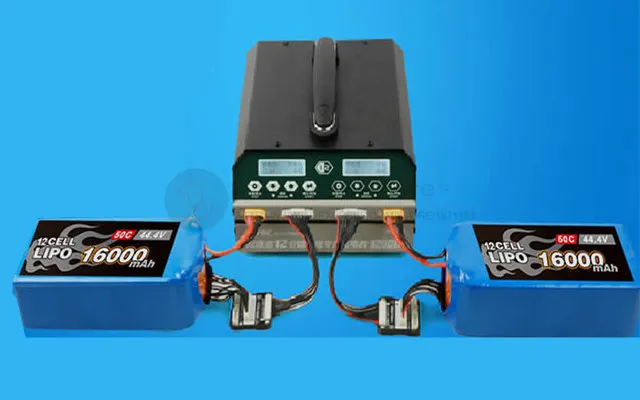 

PC1260 dual output 12S lipo-battery / LIHV charger for DIY Agricultural Spraying Drone